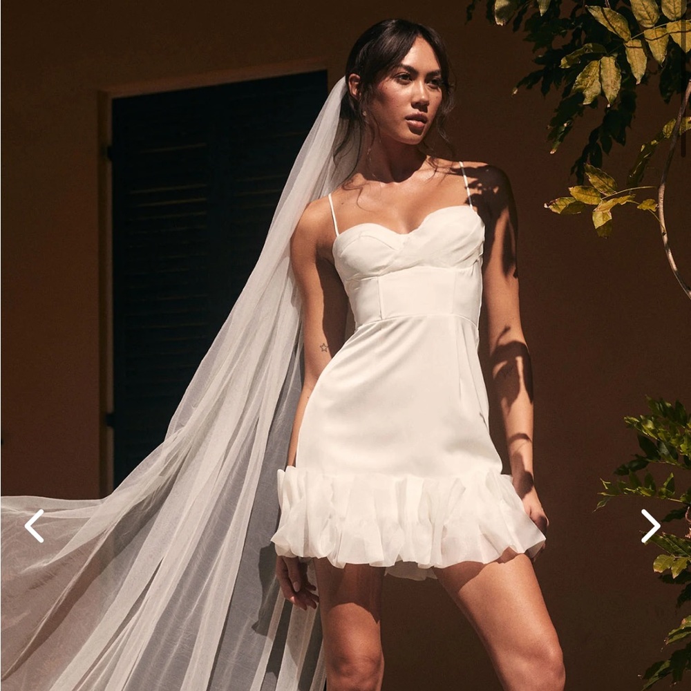 Ruffled white dress